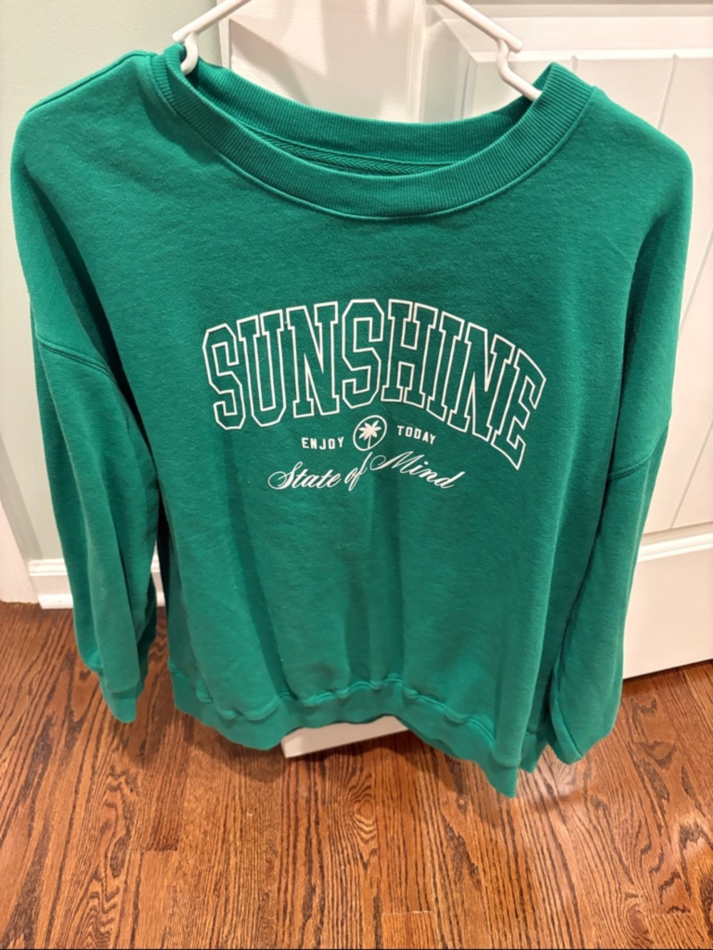 Old Navy Teal Graphic Crewneck Sweatshirt